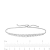 Thumbnail Image 3 of White Lab-Created Sapphire Graduated Bolo Bracelet in Sterling Silver - 9.5"