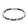 Thumbnail Image 1 of 1/2 CT. T.W. Black Diamond Riveted Link Bracelet in Stainless Steel and Black Ion Plate - 8.5"