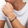 Thumbnail Image 2 of 1/2 CT. T.W. Black Diamond Riveted Link Bracelet in Stainless Steel and Black Ion Plate - 8.5"