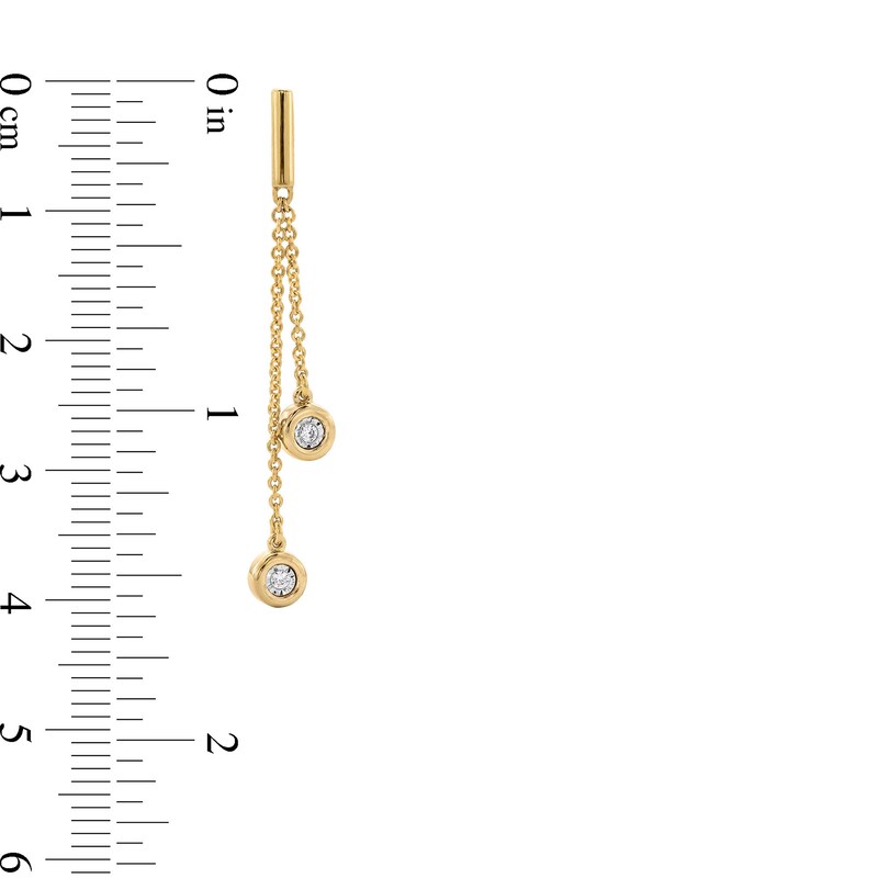 Main Image 3 of 1/20 CT. T.W. Diamond Miracle Double Chain Drop Earrings in Sterling Silver with 10K Gold Plate