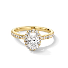 1-1/3 CT. T.W. Oval Certified Lab-Grown Diamond Frame Engagement Ring in 10K Gold (F/SI2)