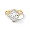 Thumbnail Image 1 of 3-1/2 CT. T.W. Oval Certified Lab-Grown Diamond Frame Double Row Engagement Ring in 14K Gold (F/SI2)