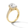 Thumbnail Image 3 of 3-1/2 CT. T.W. Oval Certified Lab-Grown Diamond Frame Double Row Engagement Ring in 14K Gold (F/SI2)