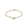 Thumbnail Image 1 of 1/5 CT. T.W. Multi-Diamond Heart Charm Bracelet in Sterling Silver with 10K Gold Plate - 7.5"