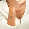 Thumbnail Image 2 of 1/5 CT. T.W. Multi-Diamond Heart Charm Bracelet in Sterling Silver with 10K Gold Plate - 7.5"