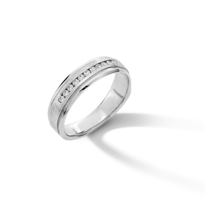 Main Image 2 of 1/5 CT. T.W. Diamond Channel-Set Anniversary Band in 10K White Gold