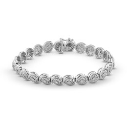 1 CT. T.W. Diamond Miracle Bypass Frame Tennis Bracelet in Sterling Silver