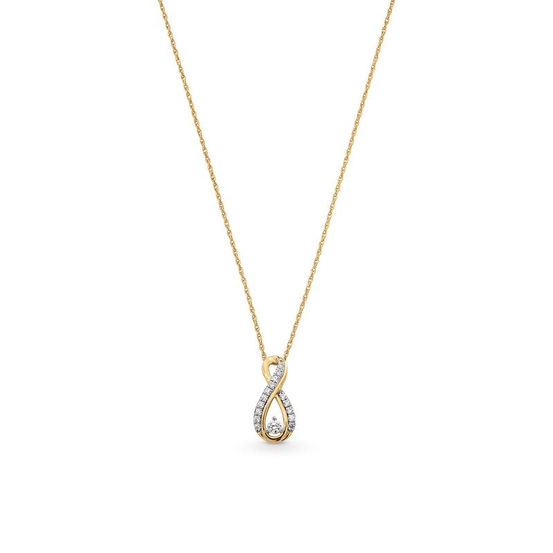 Main Image 1 of 1/5 CT. T.W. Diamond Infinity Pendant in 10K Gold