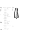 Thumbnail Image 3 of 1/2 CT. T.W. Black and White Diamond Triple Row Open Hoop Earrings in Sterling Silver