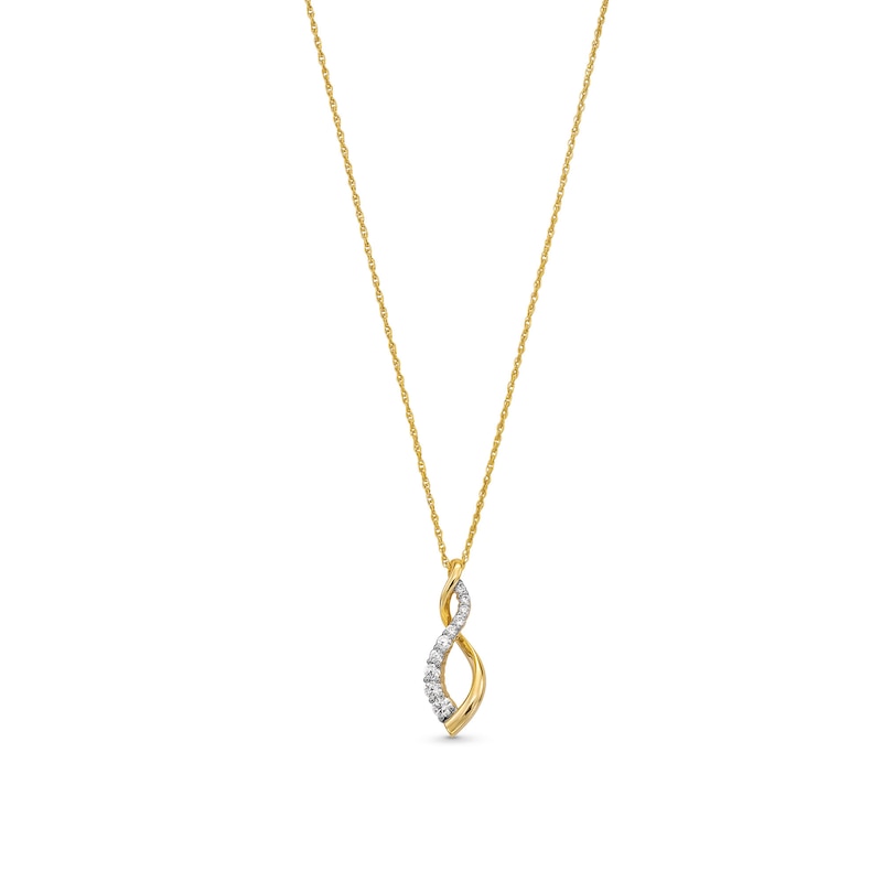 Main Image 1 of 1/4 CT. T.W. Journey Diamond Infinity Twist Pendant in 10K Gold
