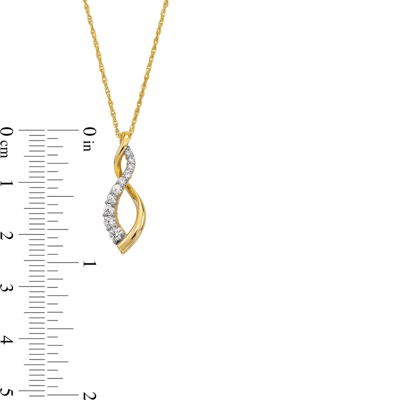 Main Image 3 of 1/4 CT. T.W. Journey Diamond Infinity Twist Pendant in 10K Gold