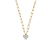 Thumbnail Image 1 of 1/5 CT. T.W. Multi-Diamond Heart Charm Necklace in Sterling Silver with 10K Gold Plate