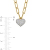 Thumbnail Image 3 of 1/5 CT. T.W. Multi-Diamond Heart Charm Necklace in Sterling Silver with 10K Gold Plate