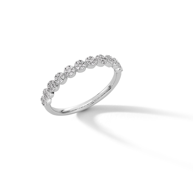 Main Image 3 of 1/5 CT. T.W. Multi-Diamond Eleven Stone Stackable Anniversary Band in 10K White Gold