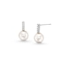 Thumbnail Image 1 of 6.0-6.5mm Akoya Cultured Pearl and Diamond Accent Drop Earrings in 14K White Gold