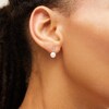 Thumbnail Image 2 of 6.0-6.5mm Akoya Cultured Pearl and Diamond Accent Drop Earrings in 14K White Gold