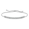 Thumbnail Image 1 of 1/4 CT. T.W. Multi-Diamond Line Bolo Bracelet in Sterling Silver - 9.5”