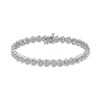 Thumbnail Image 1 of 1/4 CT. T.W. Diamond Sideways Heart Link Bracelet in Sterling Silver