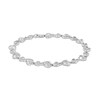 Thumbnail Image 1 of Diamond Accent Alternating Heart Link Bracelet in Sterling Silver