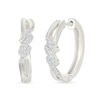 Thumbnail Image 1 of 1/5 CT. T.W. Diamond Swirl Hoop Earrings in Sterling Silver