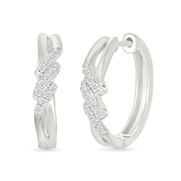 1/5 CT. T.W. Diamond Swirl Hoop Earrings in Sterling Silver
