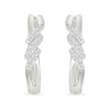 Thumbnail Image 2 of 1/5 CT. T.W. Diamond Swirl Hoop Earrings in Sterling Silver