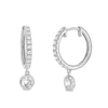Thumbnail Image 1 of 1 CT. T.W. Certified Lab-Grown Diamond Dangle Hoop Earrings in Sterling Silver (I/SI2)