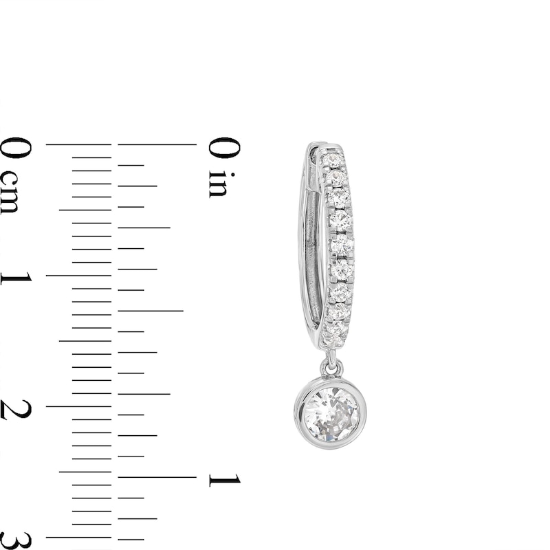 Main Image 2 of 1 CT. T.W. Certified Lab-Grown Diamond Dangle Hoop Earrings in Sterling Silver (I/SI2)