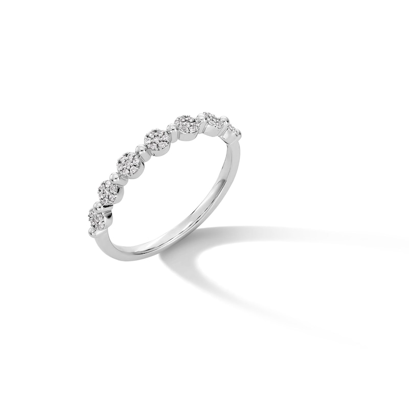 Main Image 3 of 1/6 CT. T.W. Multi-Diamond Seven Stone Stackable Anniversary Band in 10K White Gold