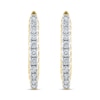 Thumbnail Image 1 of 1/2 CT. T.W. Diamond Graduated Oval Hoop Earrings in 10K Gold