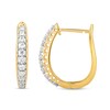 Thumbnail Image 2 of 1/2 CT. T.W. Diamond Graduated Oval Hoop Earrings in 10K Gold