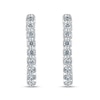 Thumbnail Image 1 of 3/8 CT. T.W. Diamond Geometric Hoop Earrings in 10K White Gold