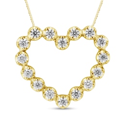 1/4 CT. T.W. Diamond Bubbles Heart Outline Pendant in 10K Gold