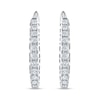 Thumbnail Image 1 of 1/2 CT. T.W. Diamond Hoop Earrings in 10K White Gold