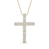 Thumbnail Image 1 of 1/4 CT. T.W. Diamond Cross Pendant in 10K Gold