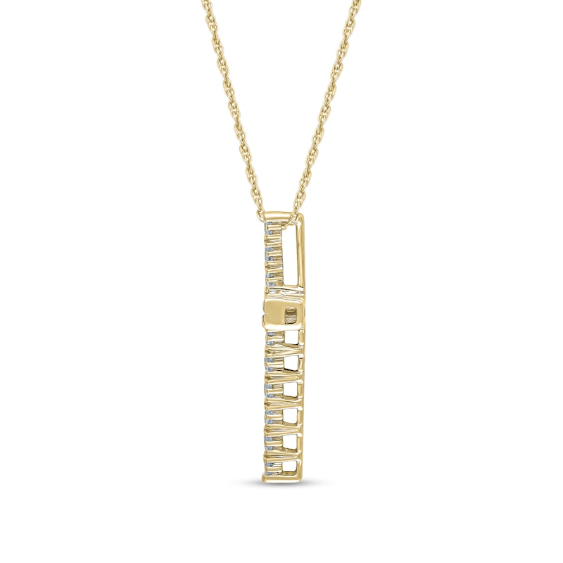 Main Image 2 of 1/4 CT. T.W. Diamond Cross Pendant in 10K Gold