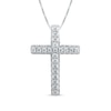 Thumbnail Image 1 of 1/4 CT. T.W. Diamond Cross Pendant in 10K White Gold