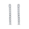 Thumbnail Image 1 of 1/2 CT. T.W. Diamond Miracle Hoop Earrings in 10K White Gold