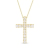 Thumbnail Image 1 of 1/6 CT. T.W. Diamond Flared Cross Pendant in 10K Gold