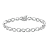 Thumbnail Image 1 of 1/6 CT. T.W. Diamond Miracle Three Stone Infinity Link Bracelet in Sterling Silver