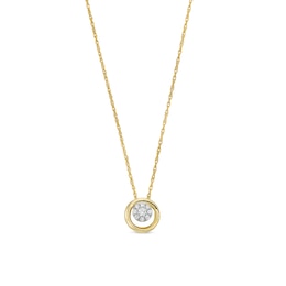 1/8 CT. T.W. Multi-Diamond Circle Pendant in Sterling Silver with 10K Gold Plate