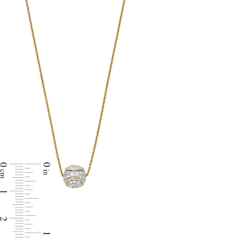 Main Image 3 of Zales x Prince 1/2 CT. T.W. Diamond Tennis Ball Necklace in 14K Gold