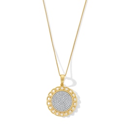1/2 CT. T.W. Multi-Diamond Chain Link Frame Pendant in 10K Gold - 22”