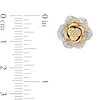 Thumbnail Image 3 of Enchanted Disney Belle Yellow Sapphire and 1/4 CT. T.W. Diamond Rose Stud Earrings in Sterling Silver and 10K Gold