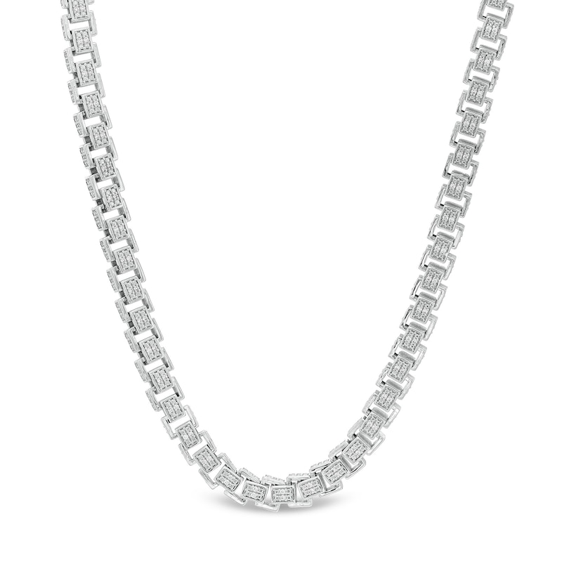 Main Image 1 of 2-3/8 CT. T.W. Multi-Diamond Link Necklace in Sterling Silver - 22”