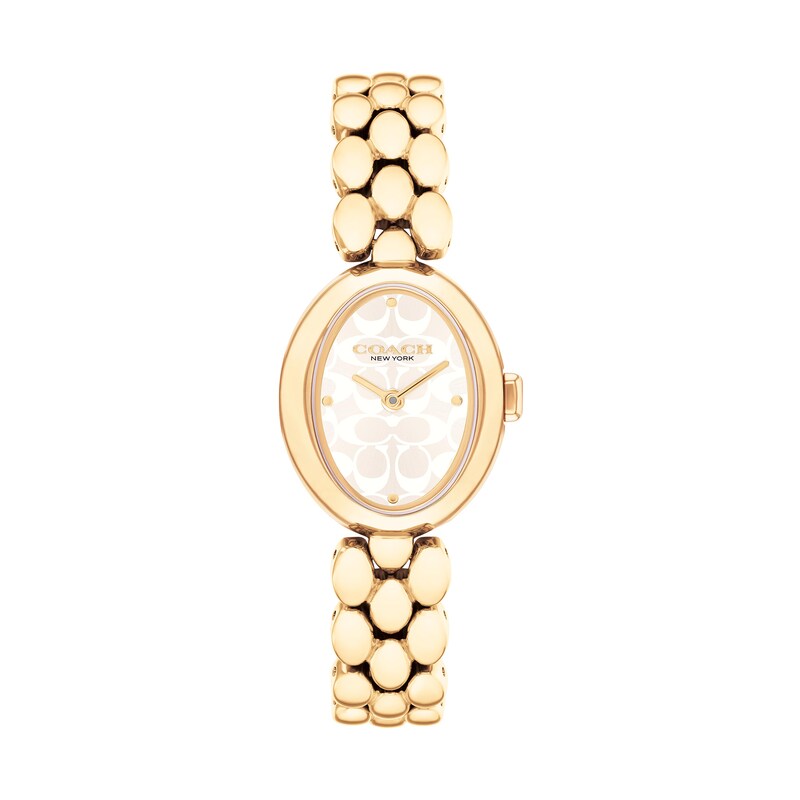 Main Image 1 of Ladies’ Coach Sammy Gold-Tone IP Watch with Oval White Dial (Model: 14504417)
