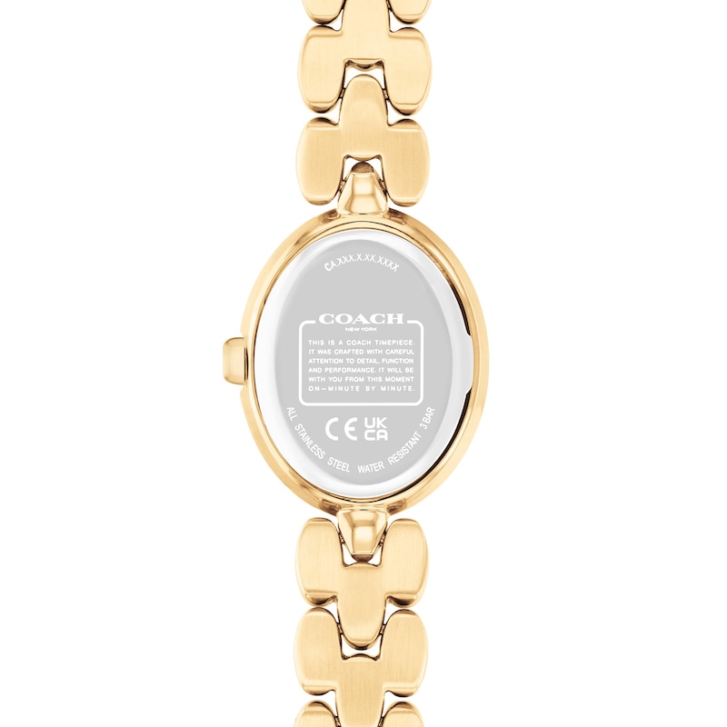 Main Image 3 of Ladies’ Coach Sammy Gold-Tone IP Watch with Oval White Dial (Model: 14504417)