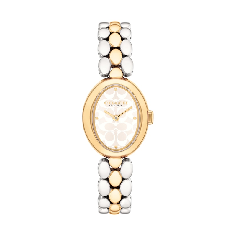 Main Image 1 of Ladies’ Coach Sammy Two-Tone IP Watch with Oval White Dial (Model: 14504419)