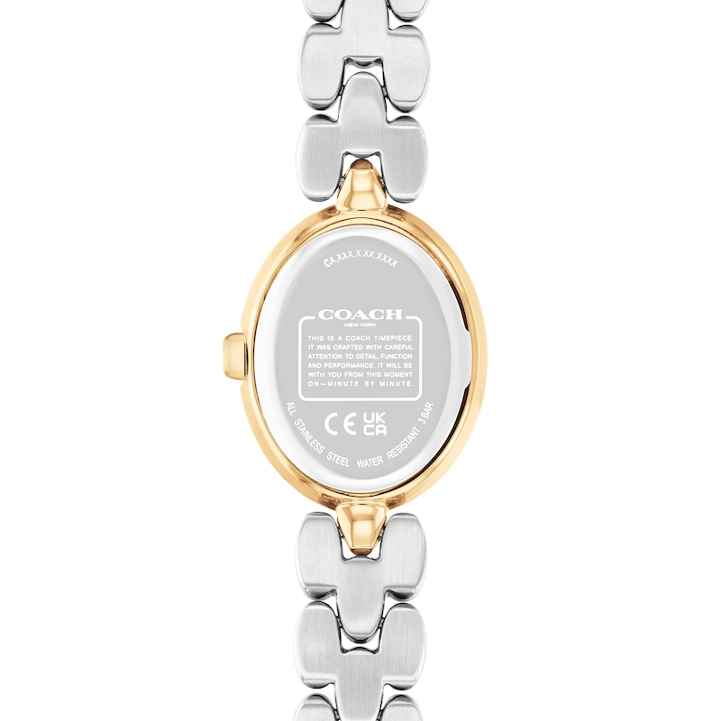 Main Image 3 of Ladies’ Coach Sammy Two-Tone IP Watch with Oval White Dial (Model: 14504419)