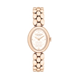 Ladies’ Coach Sammy Rose-Tone IP Watch with Oval White Dial (Model: 14504418)